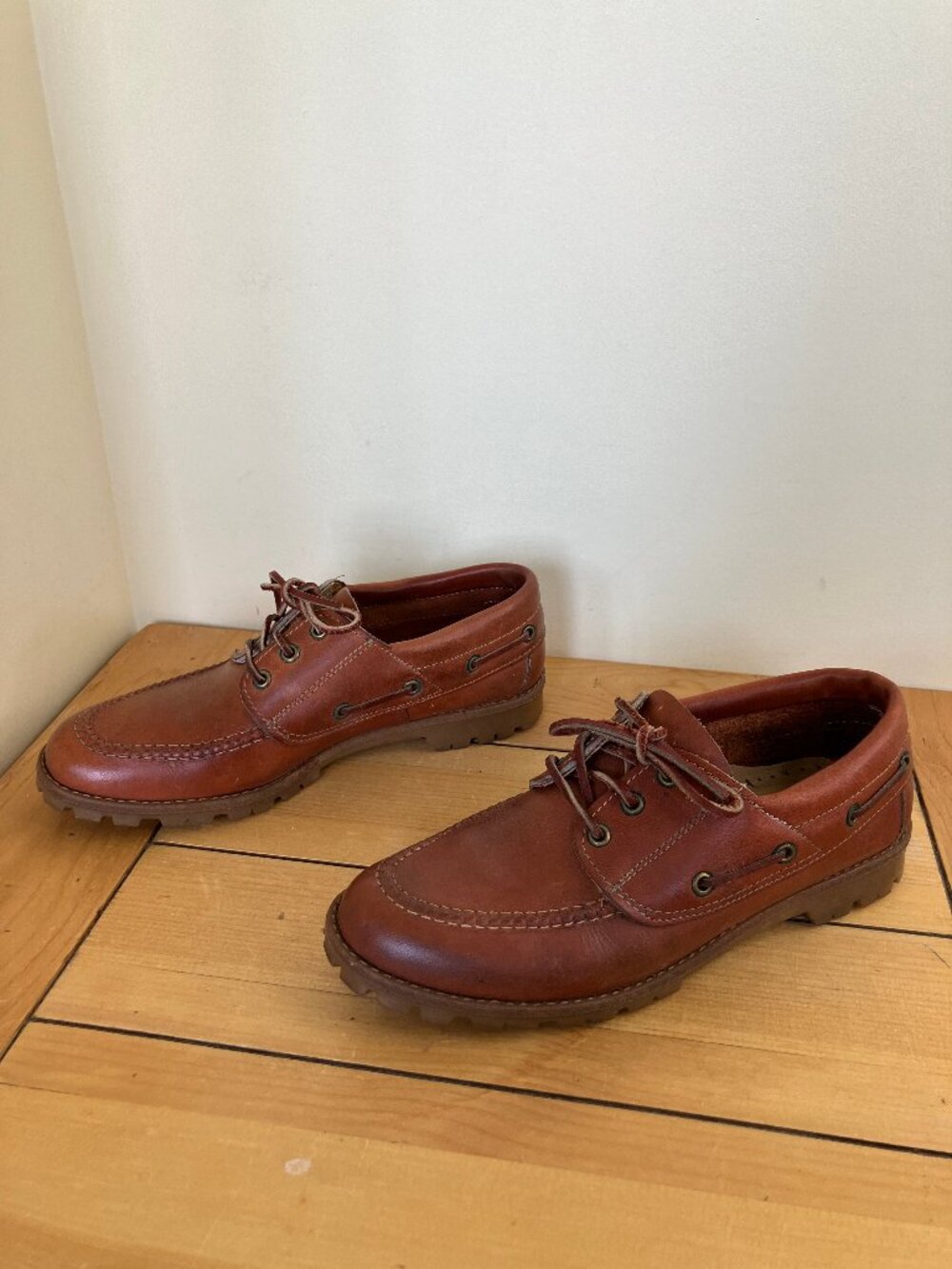 Martinelli Boat Shoes Brown Leather Lug Sole Loafers Women's US 6 D